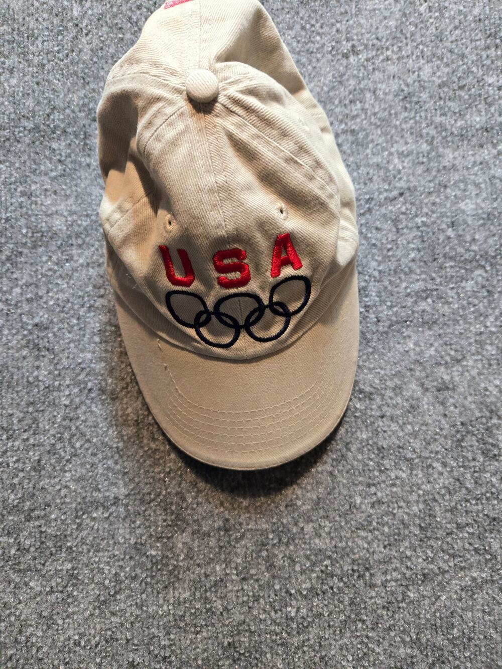 Team USA Olympics Embroidered Dad Hat Khaki Tan Man Hat Strapback Cap 2008